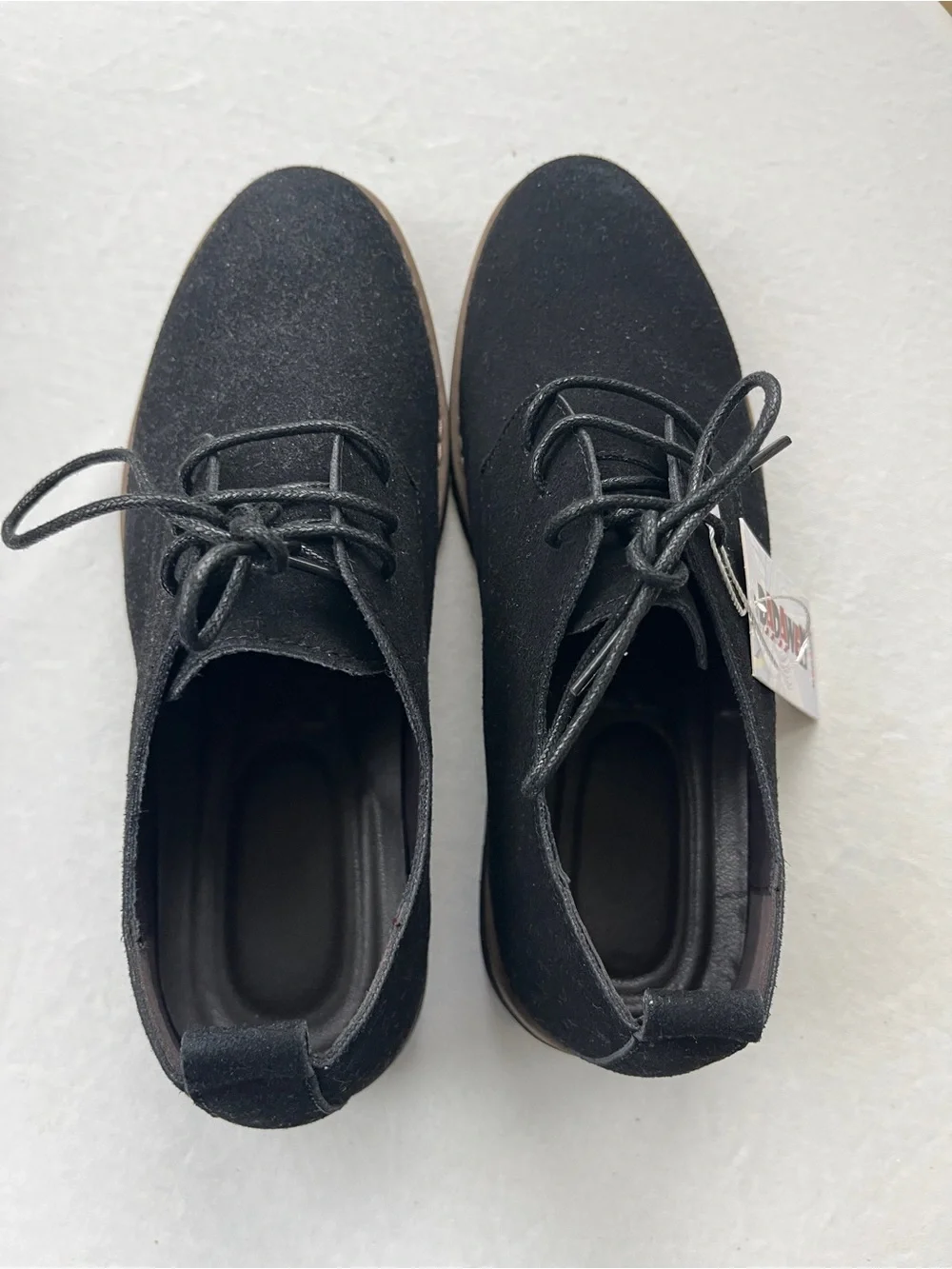 NWT Black Suede Dress Oxfords. with Contrasting Welt - Men's Lace-Up